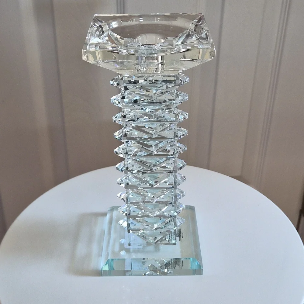 Crystal Eye Votive Candle Holder – Clear Geometric Prism Luxury Decor